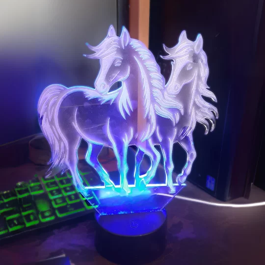 RGB LED Horses in Motion Lamp Decoration with Remote