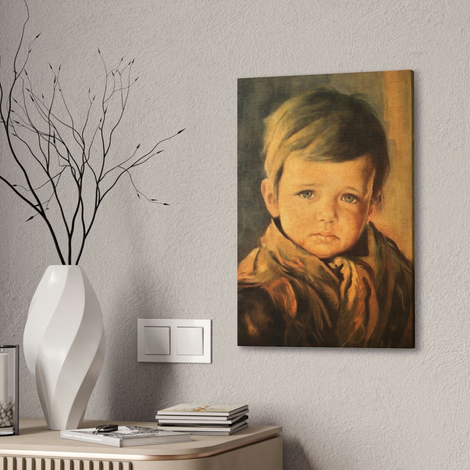 Famous Crying Boy A2 Stretched Canvas Print - Image 3