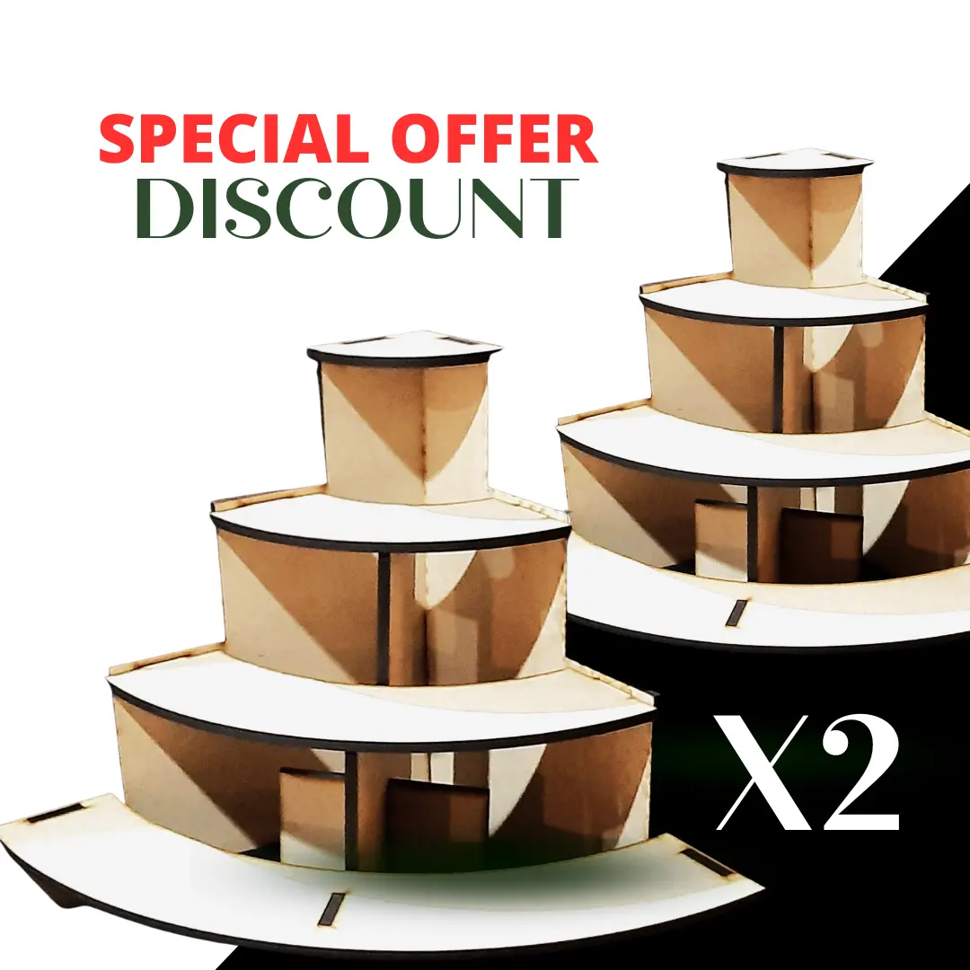 DOUBLE 2X Larger 4-Tier Display Rack for Markets and Flea Markets | 6mm Trupan MDF | Showcase Chilli Sauces and Jams and More