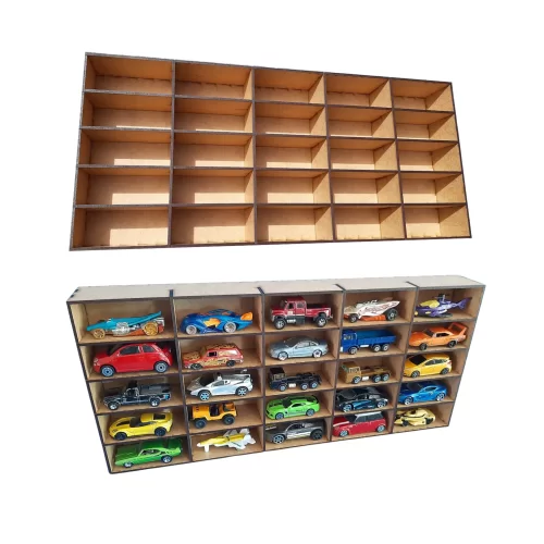 1:64 Model Car Display Shelf - Stylish Storage Shelf for Hot Wheels & Matchbox Collections (25 Cars) - Image 3