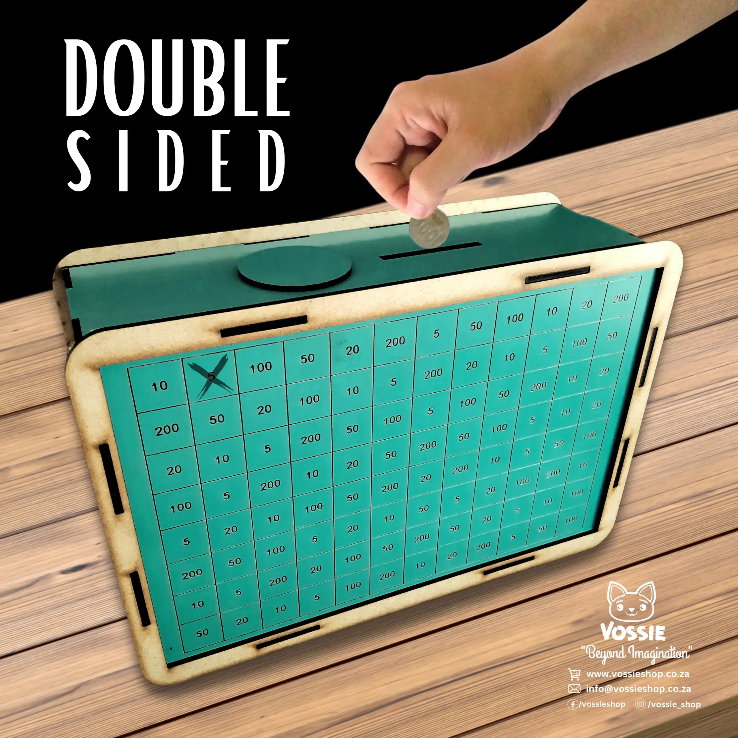 Money Saving Box with Currency Indicator Grid – Track Your Savings Goals